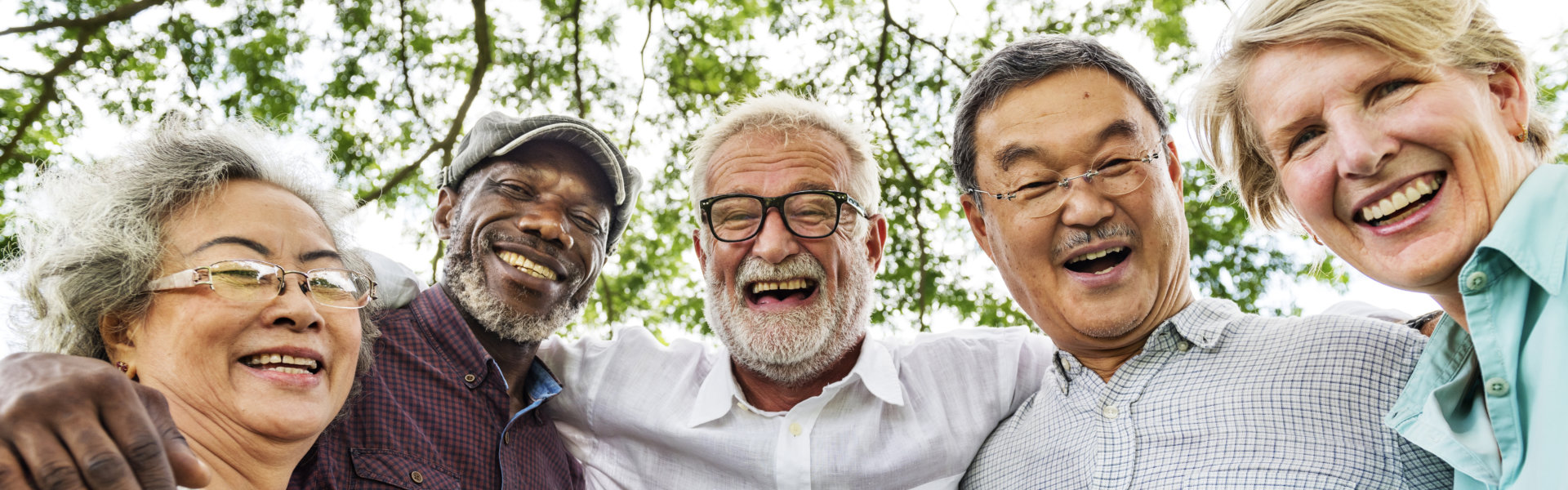 elderly people having fun outside